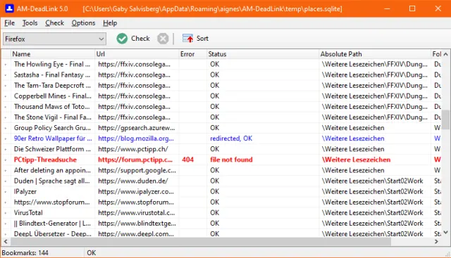 Screenshot AM-Deadlink