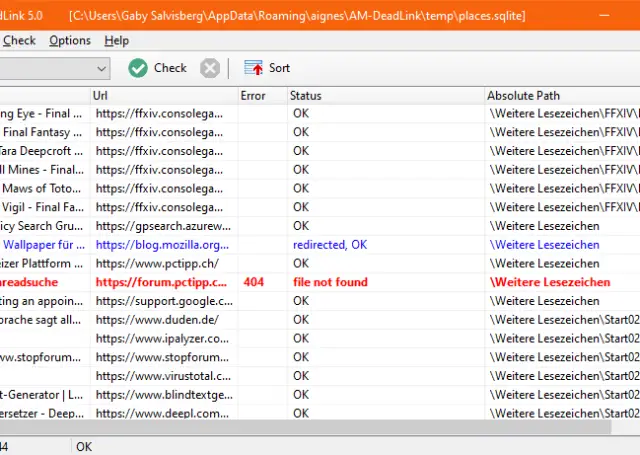 Screenshot AM-Deadlink