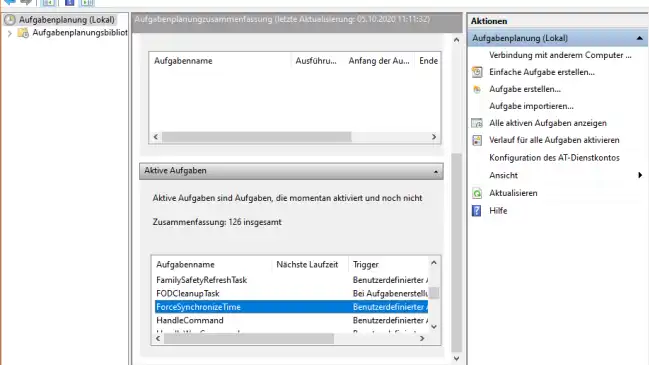 Screenshot der Windows-Aufgabenplanung