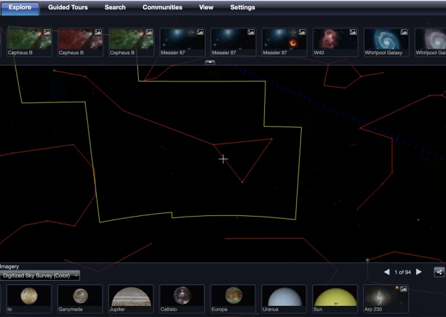 Screenshot des World Wide Telescope