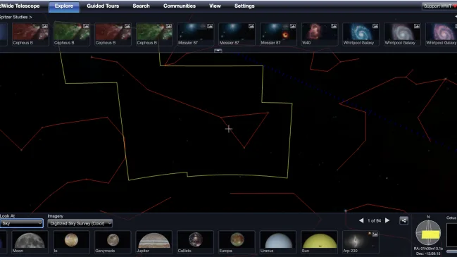 Screenshot des World Wide Telescope