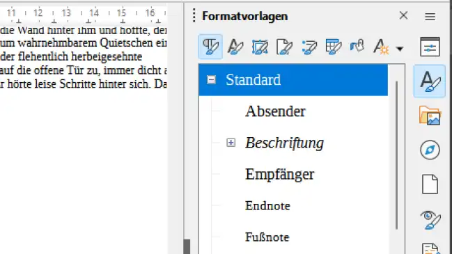 Die Formatvorlagen im LibreOffice Writer