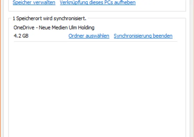 Der Reiter Konto in den OneDrive-Eigenschaften