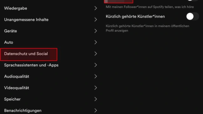 Spotify-Screenshots aus der iPhone-App