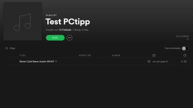 Screenshot aus der Spotify-Desktop-App