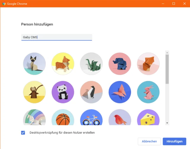 Fügen Sie hier ein neues Profil hinzu