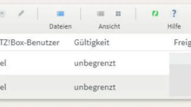 Screenshot freigegebene Ordner