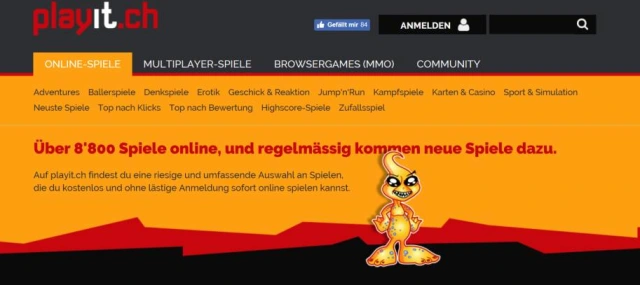 Screenshot der Play-it-Webseite