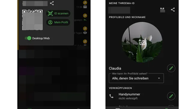 Screenshots aus Threema