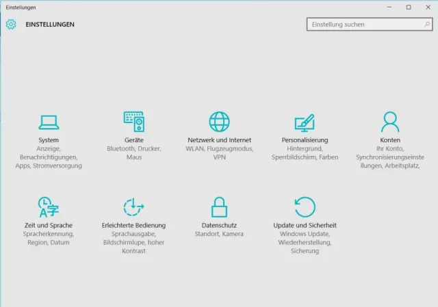 Ein Windows-10-Einstellungen-Fenster