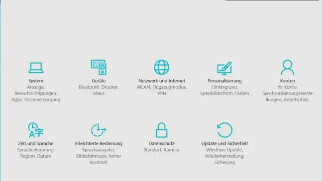 Ein Windows-10-Einstellungen-Fenster