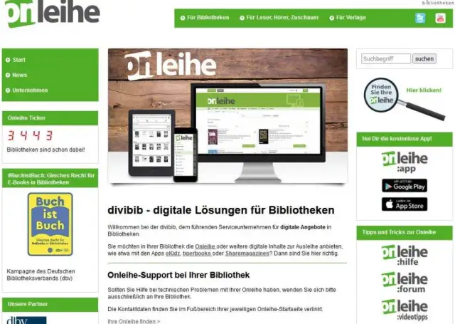 Die Onleihe-Webseite