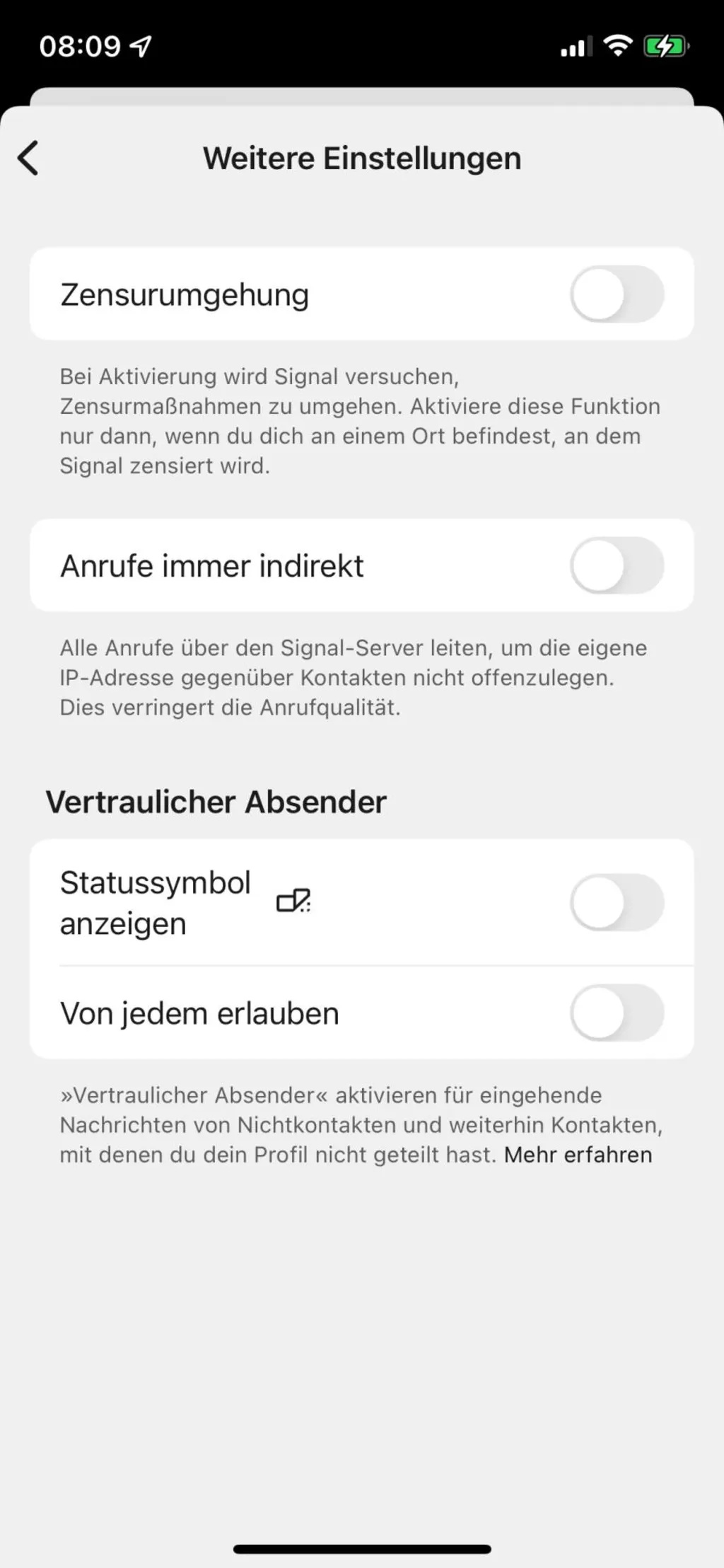 Screenshot Anti-Zensur-Schalter