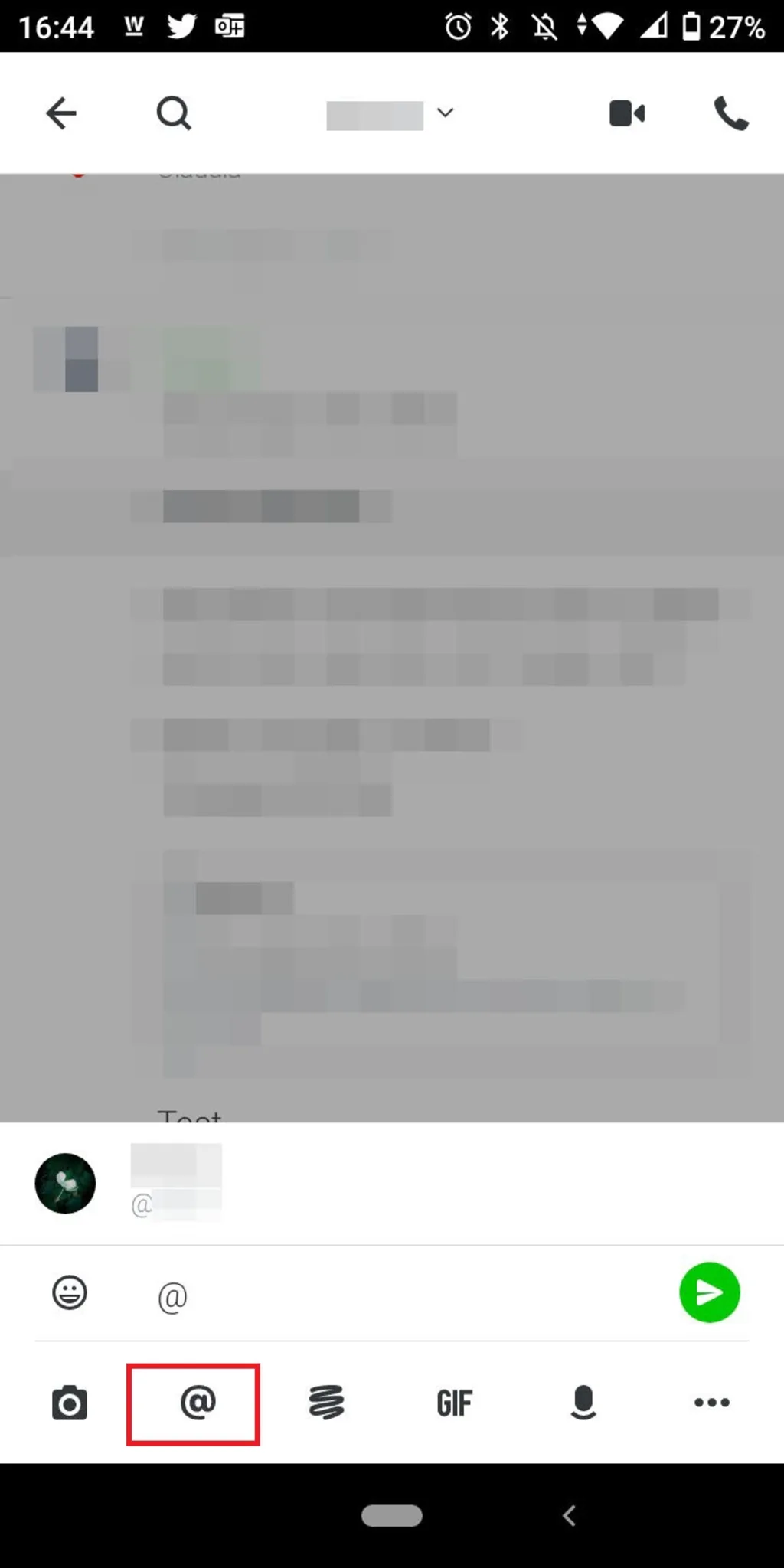 Wire für Android mit der unteren Symbolleiste