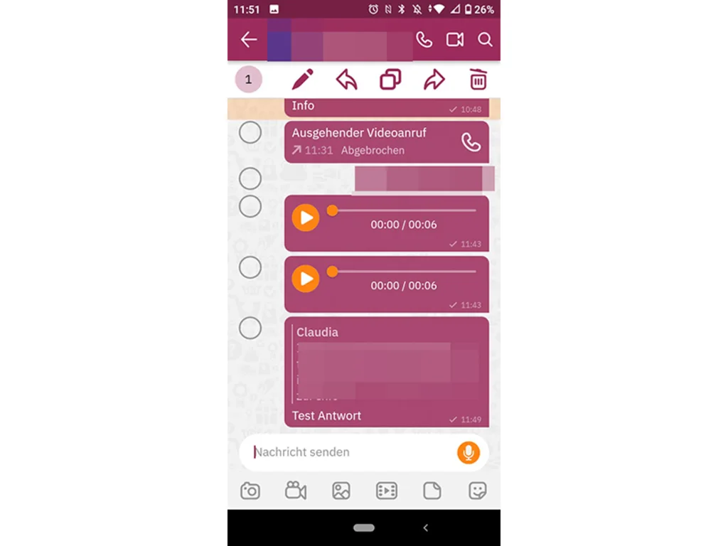 Screenshot Message zitieren