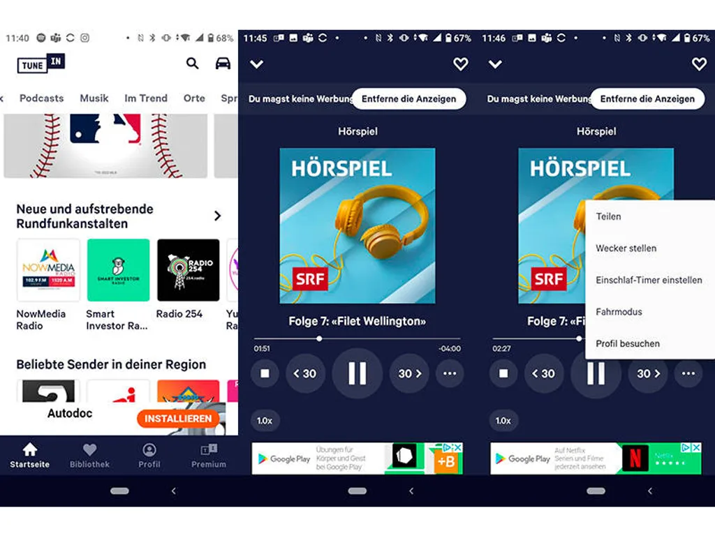 Screenshots Tune-In-App