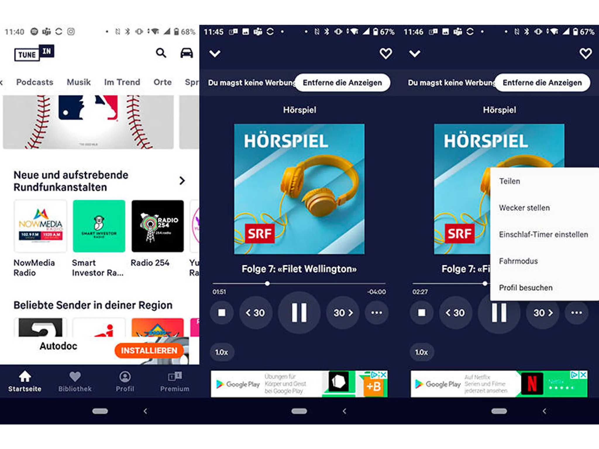 Screenshots Tune-In-App