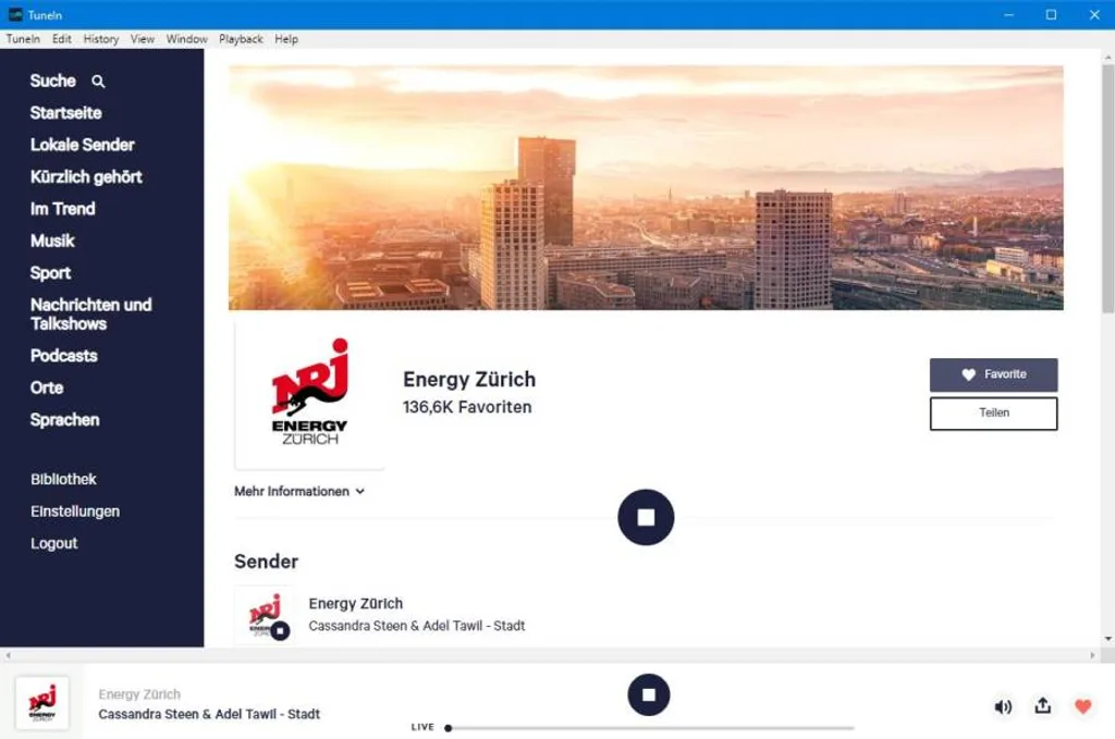 Screenshot Tune-In-Desktop-App