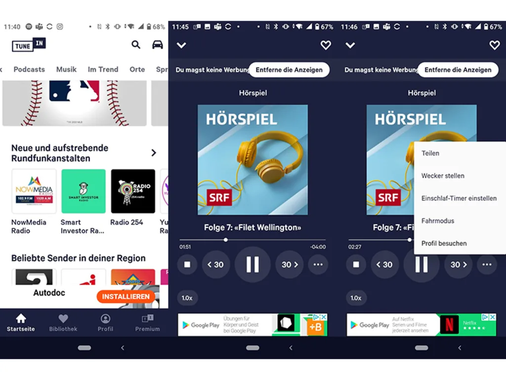 Screenshots Tune-In-App