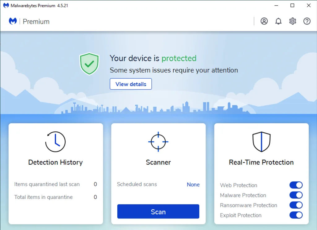 Screenshot Malwarebytes