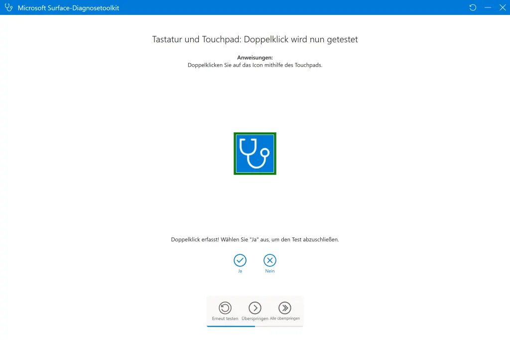 Der Doppelklick-Test fürs Touchpad
