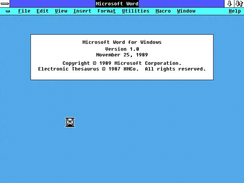Microsoft Word for Windows 1.0 Splash Screen (1989)