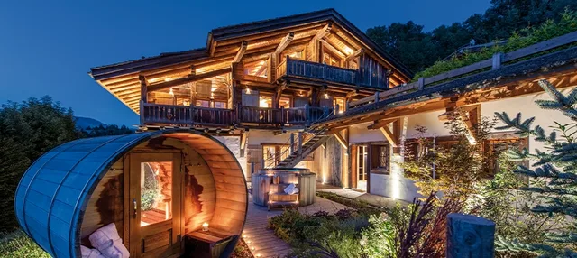 Außenansicht des Chalet La Connivence in Megève.