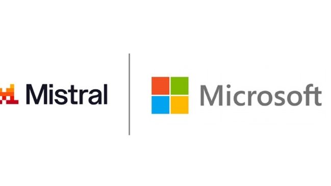 Logos von Microsoft und Mistral
