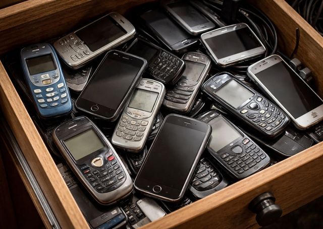 Alte Handys und Smartphones