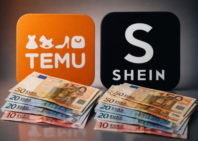 Logos von Temu und Shein