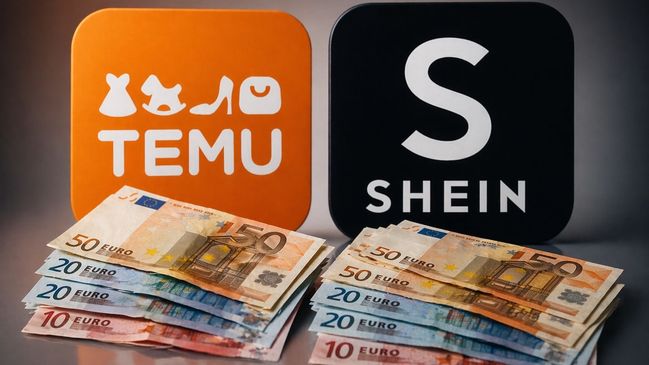 Logos von Temu und Shein