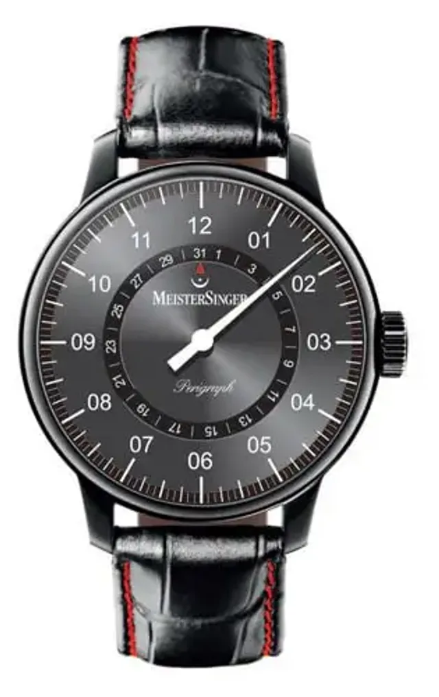Sportlich: die Einzeigeruhr Perigraph PVD von Meistersinger