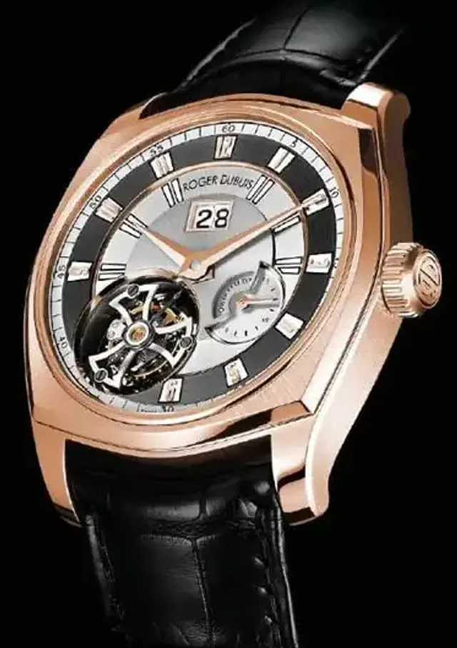 2012 in Rotgold und mit neuer Genfer Punze: das Tourbillon La Monégasque von Roger Dubuis