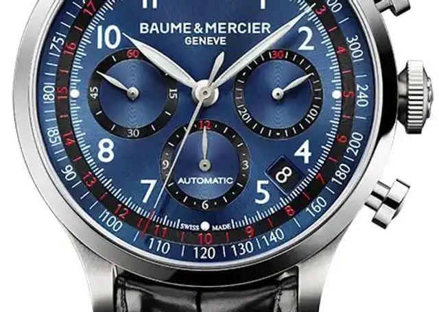 Mit blauem Zifferblatt: der Capeland Chronograph von Baume & Mercier