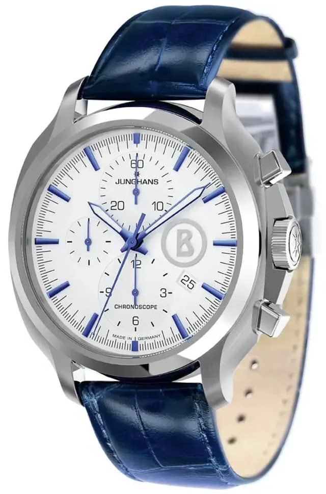 Das Zifferblatt der Willy Chronoscope von Junghans bietet klare Kontraste