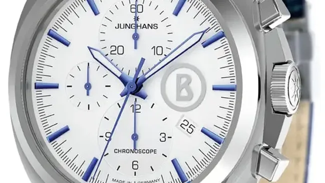 Das Zifferblatt der Willy Chronoscope von Junghans bietet klare Kontraste