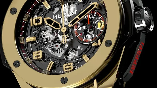 Ferrari-Uhr von Hublot aus Magic Gold