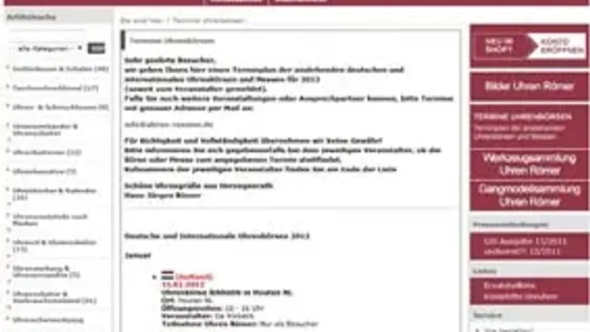 Terminübersicht bei Uhren-Römer