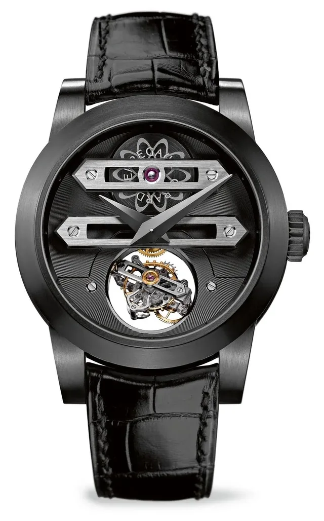Neu in Titan mit schwarzer DLC-Beschichtung: das Doppelachsen-Tourbillon von Girard-Perregaux