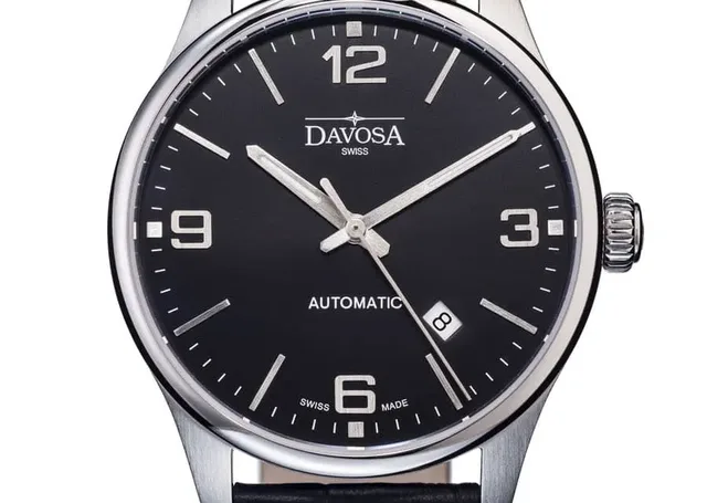 Die Davosa Gentleman Automatic mit schwarzem Zifferblatt