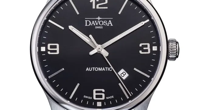 Die Davosa Gentleman Automatic mit schwarzem Zifferblatt