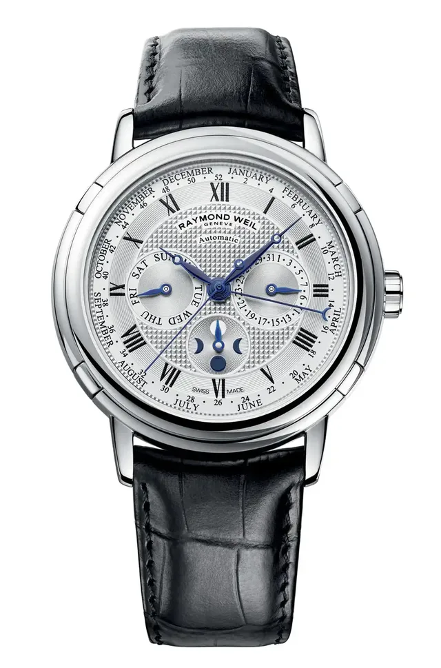 Anzeigenreich: die Maestro Phase de Lune Semainier von Raymond Weil