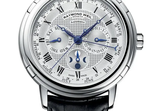 Anzeigenreich: die Maestro Phase de Lune Semainier von Raymond Weil