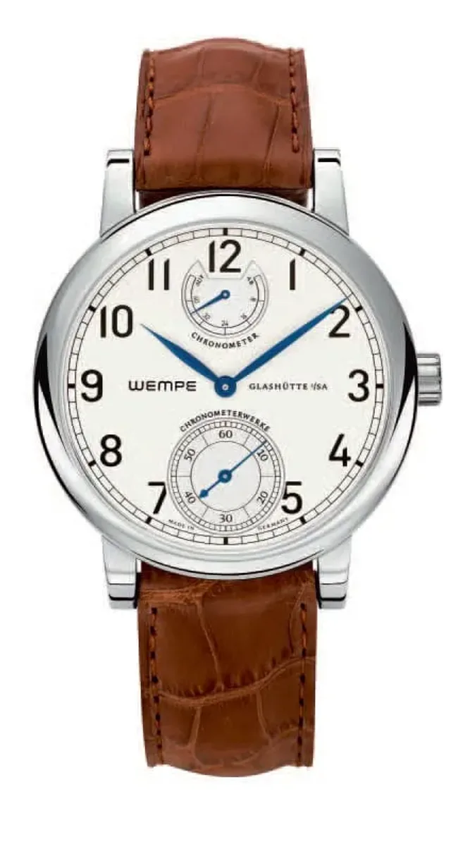 Die WG08 von Wempe in Edelstahl mit arabischen Ziffern