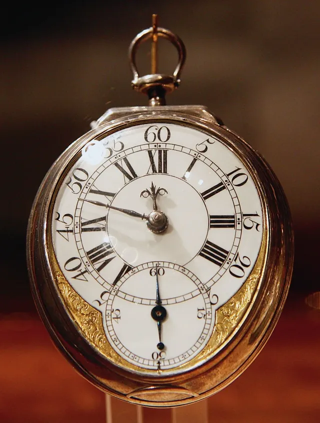 Taschenuhr aus Silber mit kleiner Sekunde ca. 1745/50