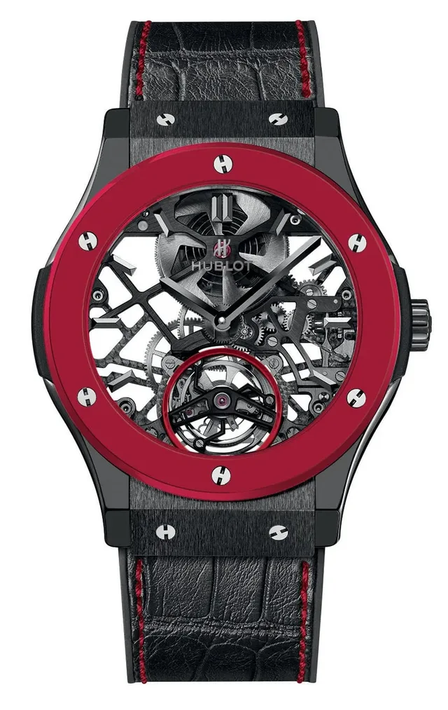 Hublot: Red’n’Black Skeleton Tourbillon