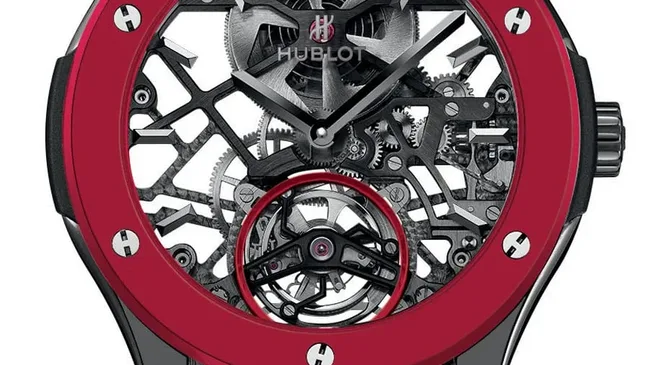 Hublot: Red’n’Black Skeleton Tourbillon