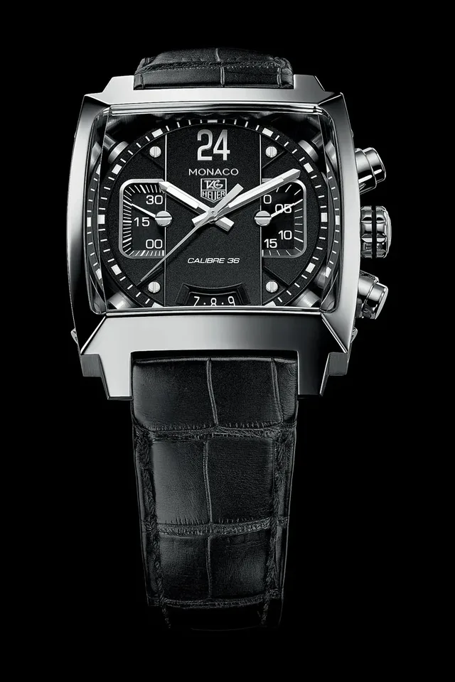 TAG Heuer: Monaco Twenty Four Calibre 36 Chronograph Black Dial