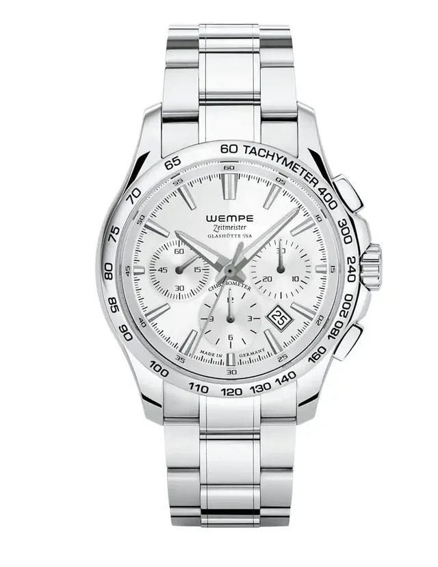 Wempe Zeitmeister: Sport Chronograph mit silbernem Zifferblatt