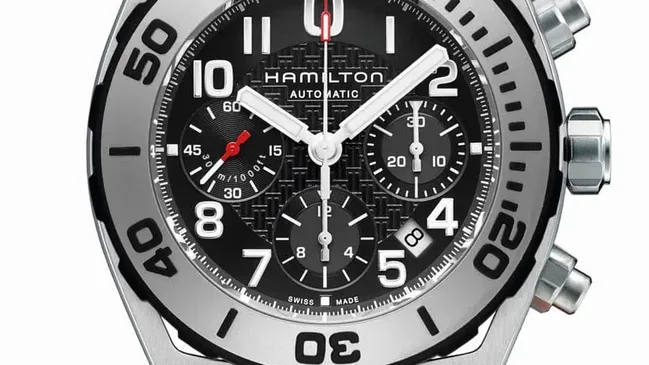 Hamilton: Khaki Navy Sub Auto Chrono mit schwarzem Kautschukband